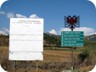 Signs at the turnoff to Frasher, near Piskovë