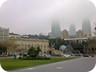 November is not the prime time to visit Baku, and the flame towers were mostly covered in mist