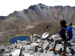 gabi looking at Nevado de Toluca
