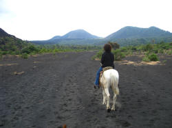 approaching Paricutin on horseback